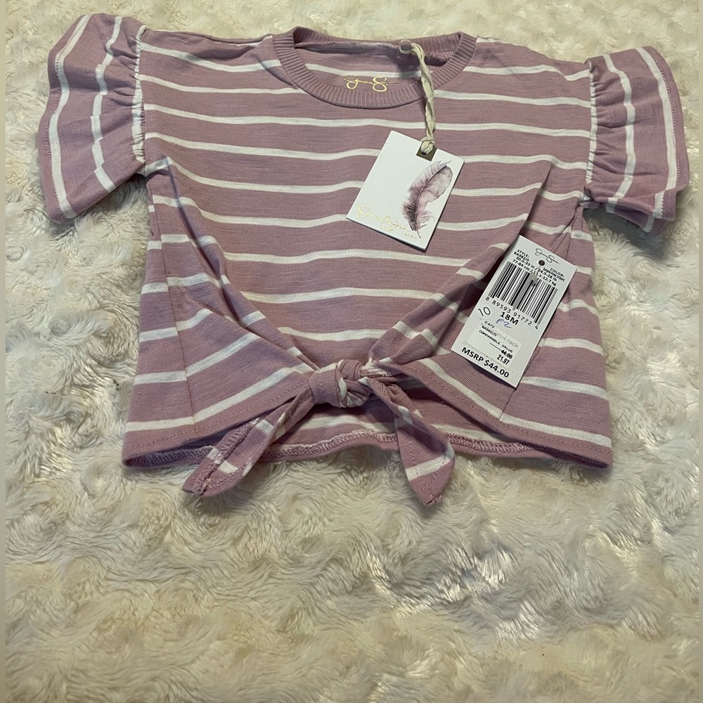 Jessica Simpson Dawn Pink Stripe Top 18 Months NWT $44 MSRP